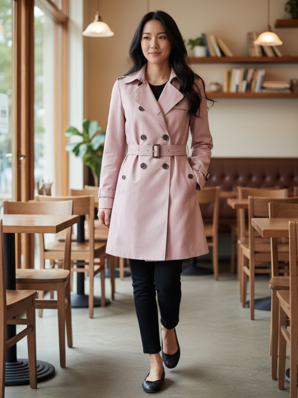 Michael Kors Pink Trench Coat XS Hooded